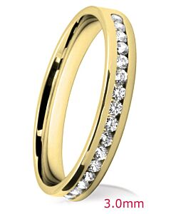 Channel Set Diamond Wedding Ring: 3.00mm Flat Court Brilliant Cut Channel | 748B08 748B07 748B06